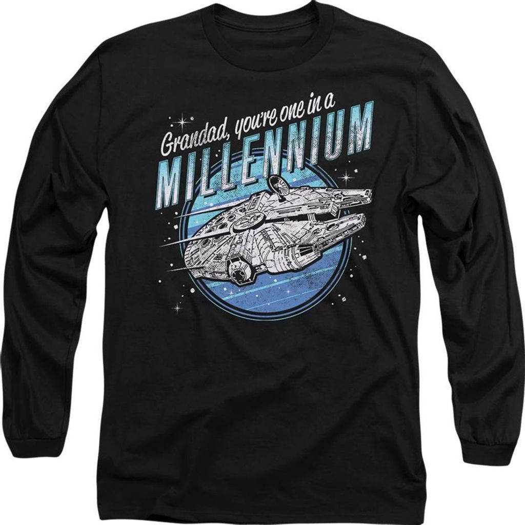 Star Wars - "Grandad One In A Millennium" T-Shirt für Herren, Langärmlig TV20982 (S) (Schwarz)