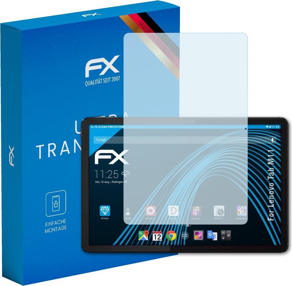 atFoliX FX-Clear 2x Schutzfolie kompatibel mit Lenovo Tab M11 Displayschutzfolie