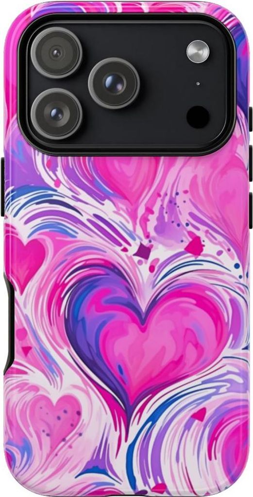 Herz-Wirbelmuster in Pink und Lila – Hülle Kompatibel mit iPhone 17 Pro