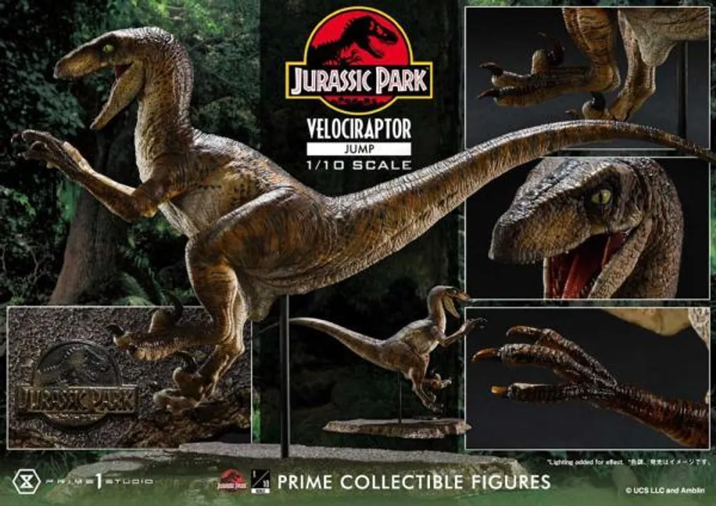 Statue Velociraptor deco geek pour vitrine Jurassic Park 1/10 21cm - 35