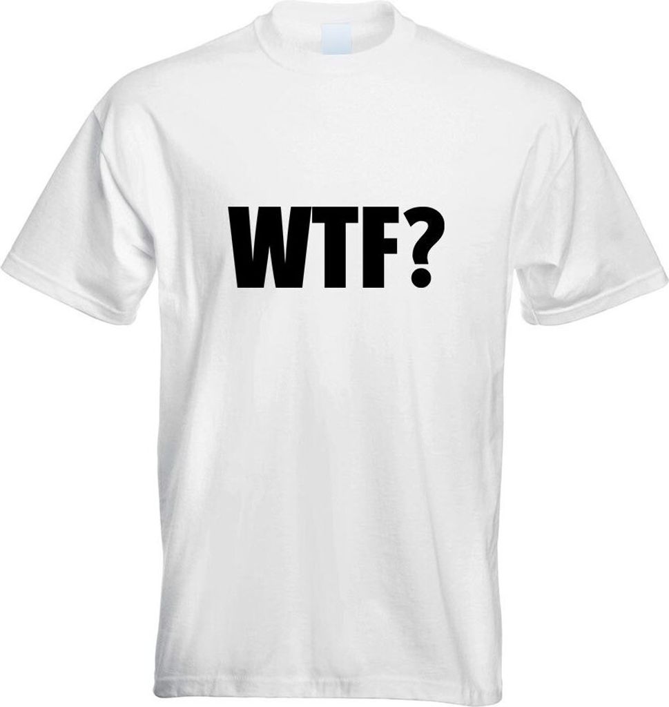 Kiwistar - T-Shirt - Weiss - WTF? Schriftzug Motiv Bedruckt Funshirt Design Print - mit Motiv Bedruckt - Funshirt Design - Sport - Freizeit - Herre...
