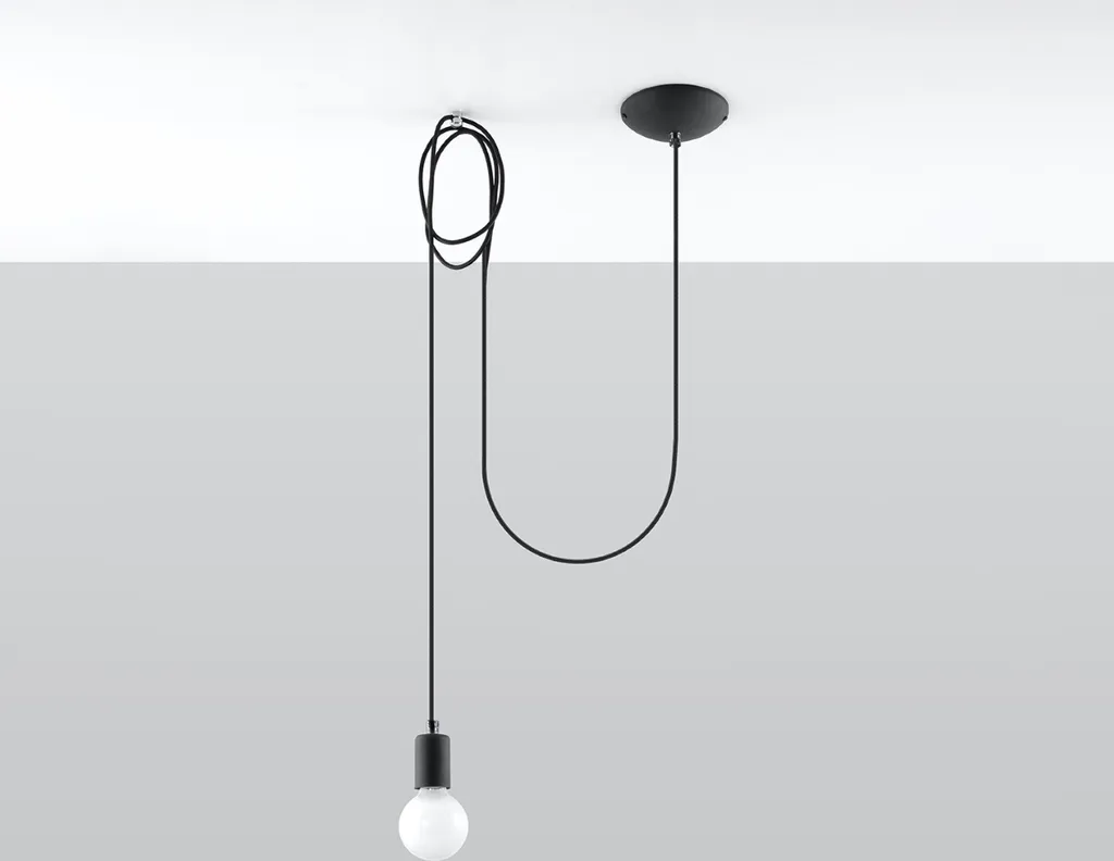 Suspension Lumilo FERRO 1 E27 Noire 3m : Solution Plafond Haut et Loft