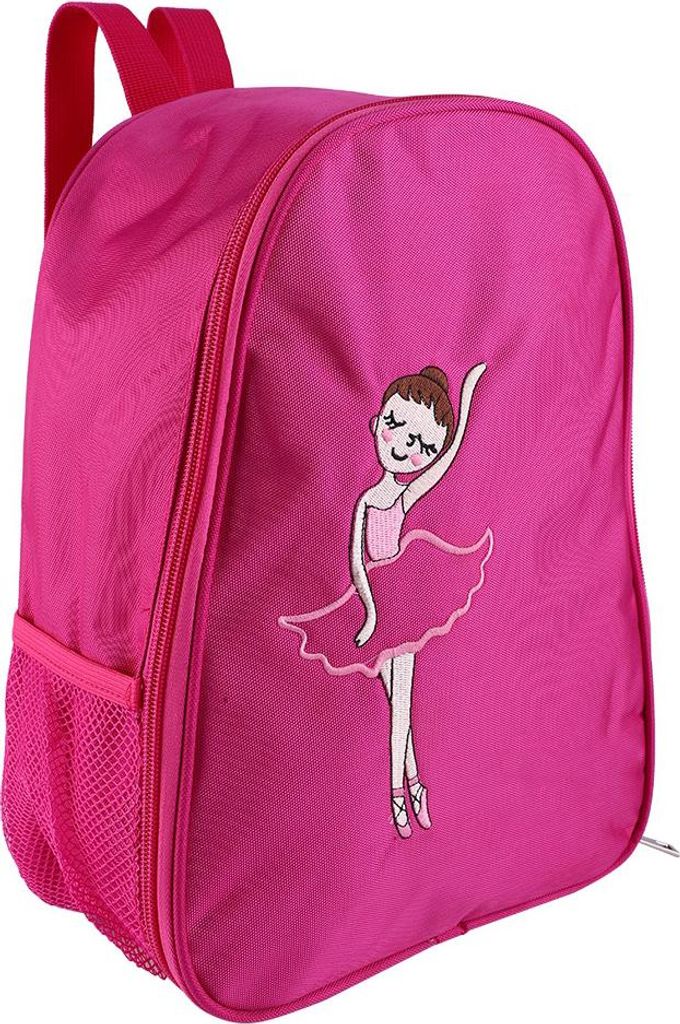 Mädchen-Balletttanz-Rucksack mit Stickerei, Kinder-Schulter-Sporttasche (Rosarot)