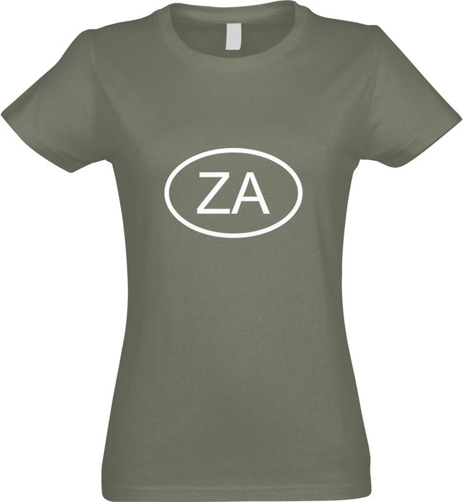 Kiwistar - T-Shirt tailliert - Damen - Olive - Südafrika ZA - mit Motiv Bedruckt - Funshirt Design - Sport - Freizeit - Damen - XXL