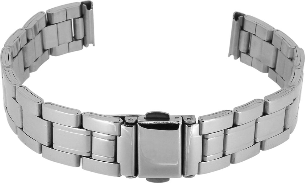 Minott Uhrenarmband silberfarben Edelstahl glänzend Faltschließe , Stegbreite:16mm