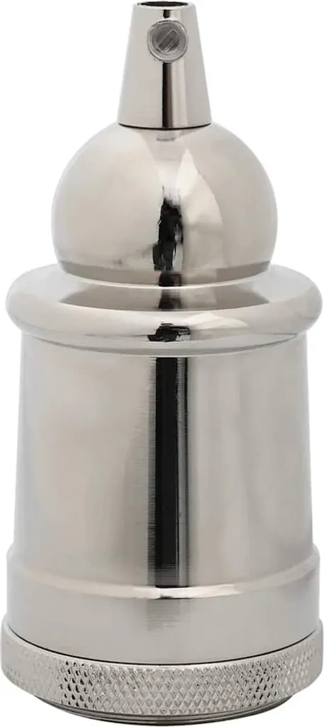 Set 2 Attacchi Lampada E27 vidaXL Nichel Satinato | Alluminio e Sicurezza - 3