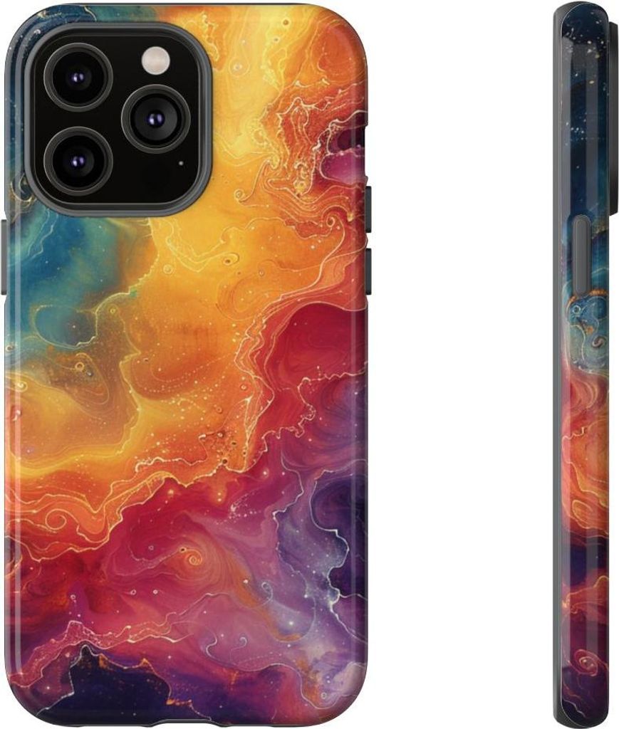 Bunte kosmische Nebelkunst – Hülle Kompatibel mit iPhone 14 Pro Max