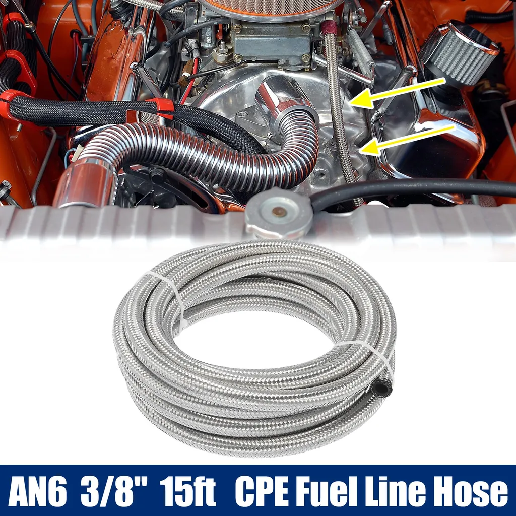 Tuyau Renforcé AN6 pour Circuit d'Huile et Essence - 15 Pieds Inox CPE