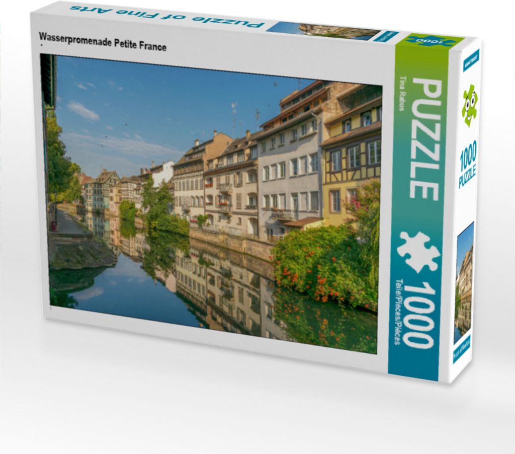 CALVENDO Puzzle Wasserpromenade Petite France 1000 Teile Puzzle quer | 1000 Teile Lege-Größe 64x48cm Foto-Puzzle für glückliche Stunden