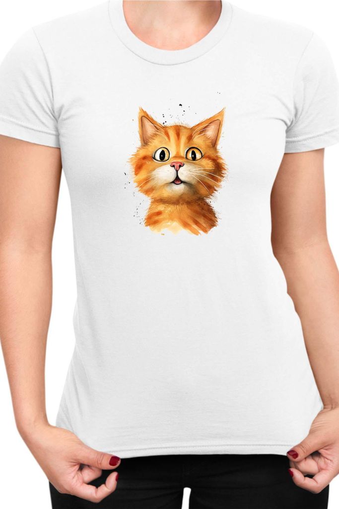Damen T-Shirt Funny Cats Breeds Bobtail Cat, Lady XS / Weiß
