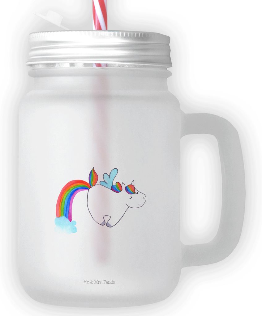 Mr. & Mrs. Panda Glas Einhorn Fliegendes Pferd - Transparent - Geschenk, Unicorn, Spielen, Becher mit Deckel, Cocktailglas, Realität, Trinkglas, G...