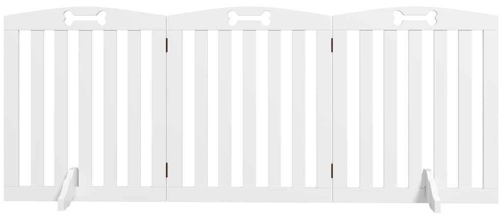 Freistehendes Hundegitter mit Stützfüßen, für Türrahmen, Flur, Treppe, 155 x 30 x 61 cm, Weiß