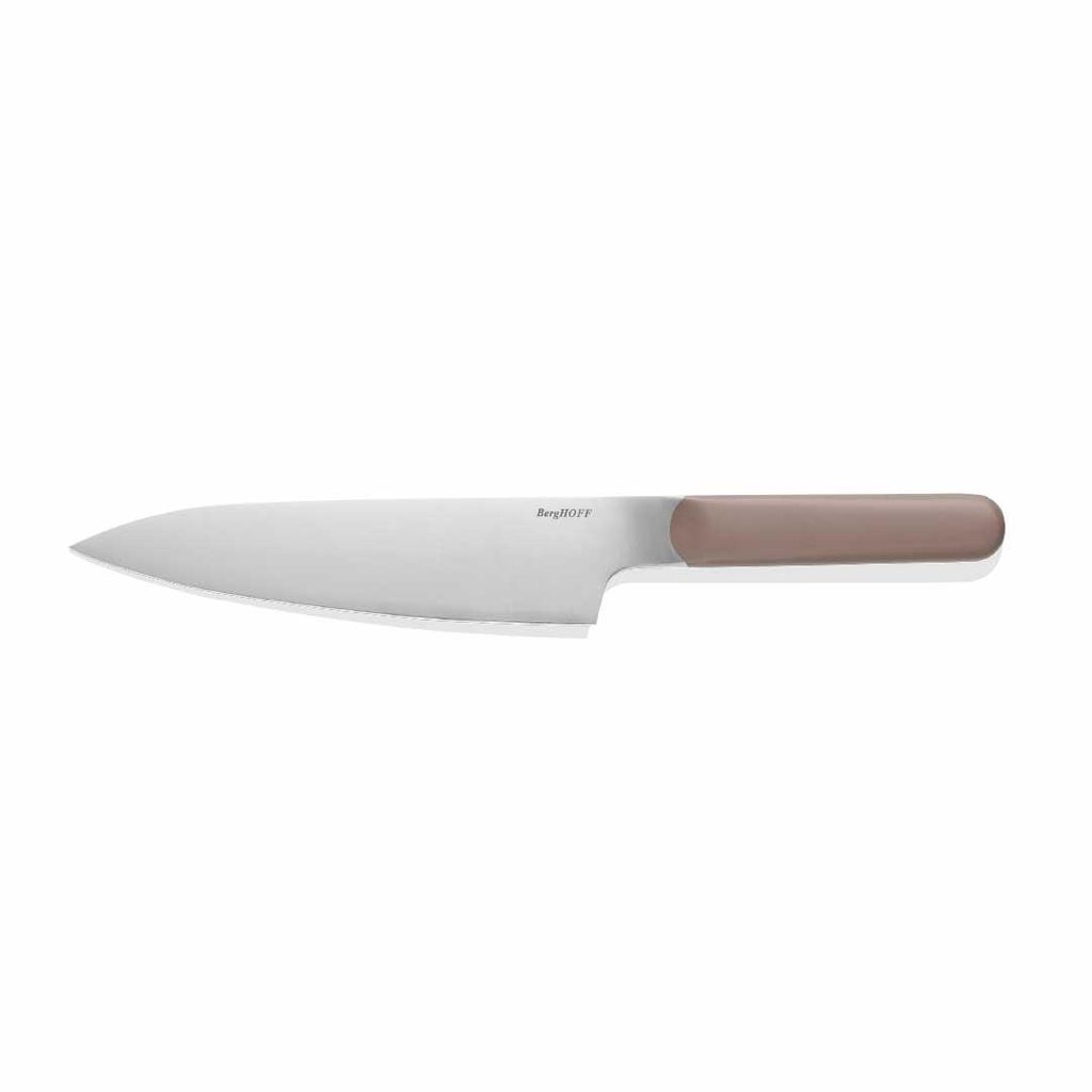 BergHOFF Home Elements Kochmesser 19,6 cm, Edelstahlklinge, ergonomischer Griff, für Fleisch Kräuter Gemüse, Aubergine