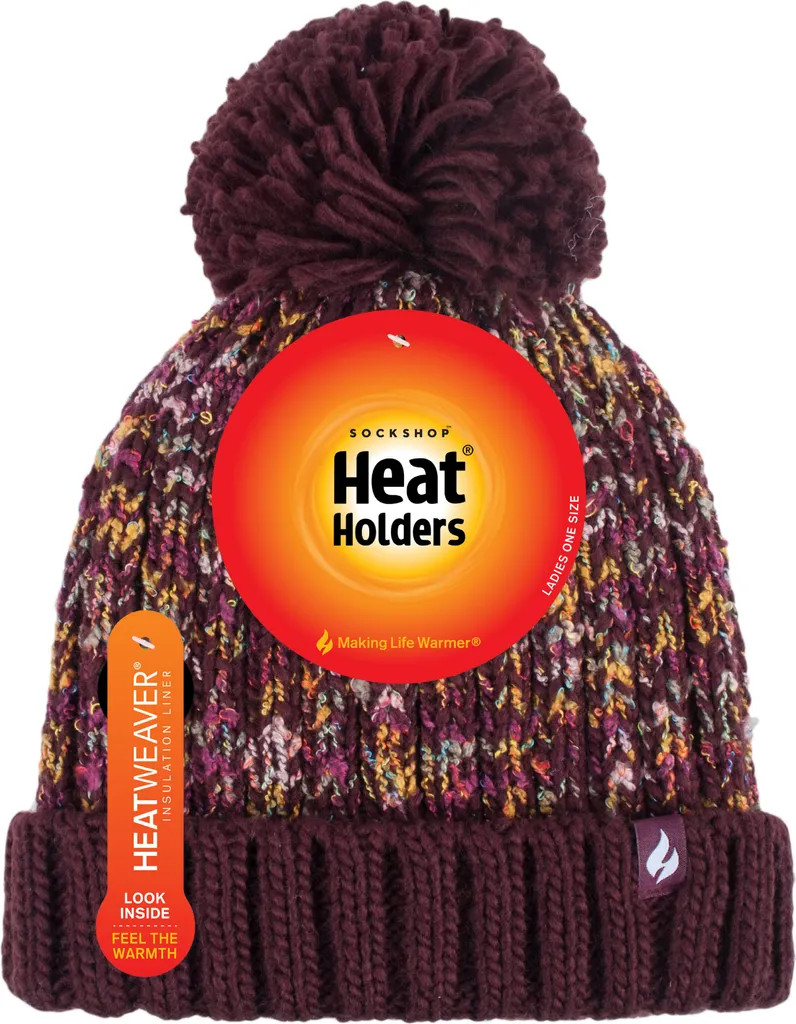 Cappello Donna EIDDA Rosso Vino con PomPom Portacalore BSHH793OSWNE