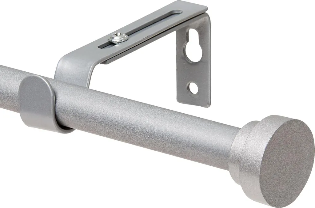 Tringle à rideaux télescopique sans découpe en inox noir 67-227 cm