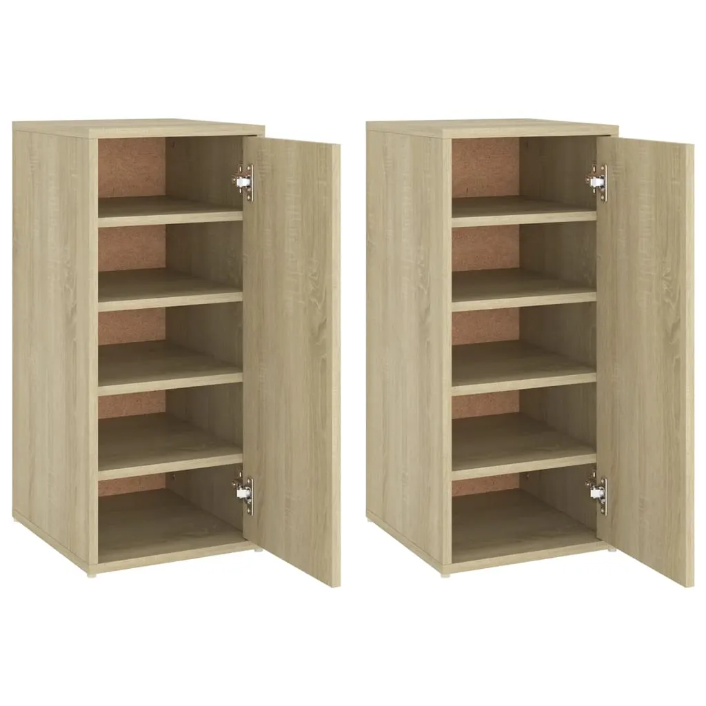 Rangement chaussures pour petits espaces lot de 2 modules Chêne Sonoma