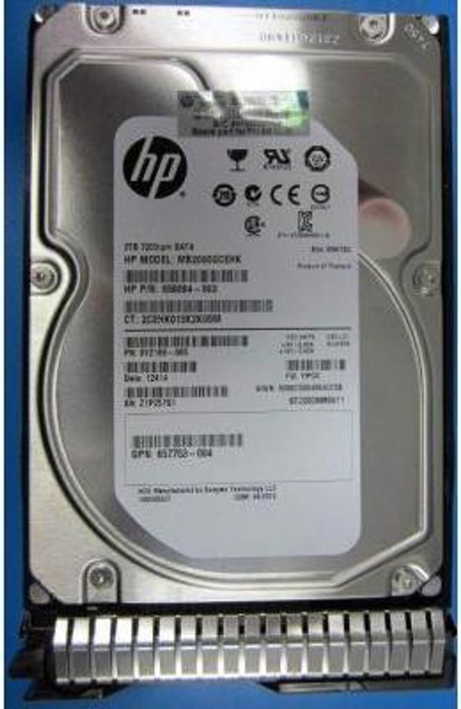 HP Midline - Festplatte - 2 TB - Hot-swap - 3,5" LFF (8,9 cm LFF) - SATA 6Gb/s - 7200 U/min - mit HP SmartDrive Träger