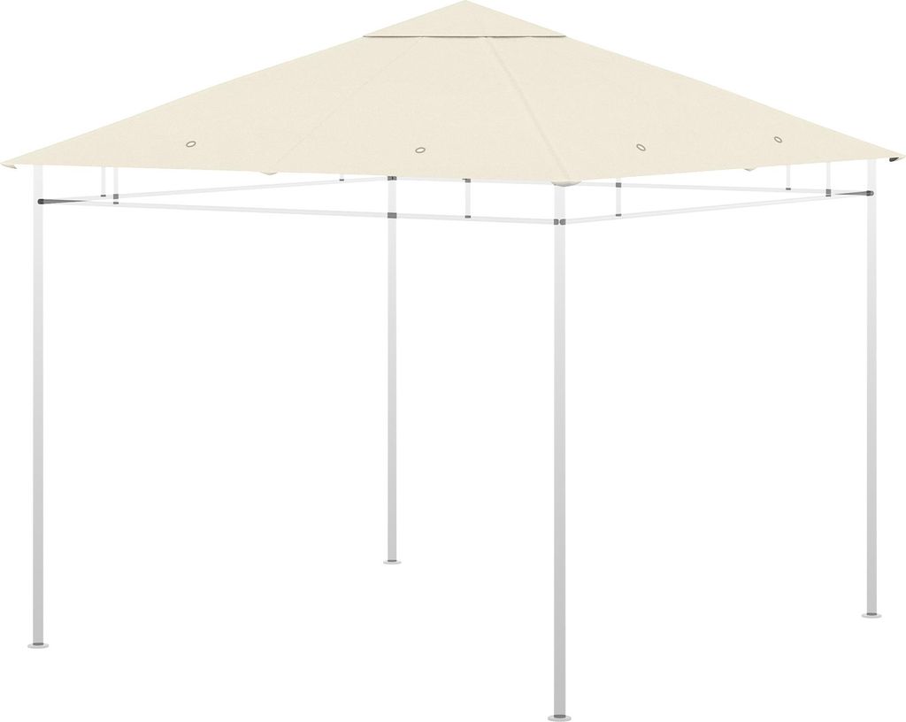 Ersatzdach für Pavillon 3x3m wasserabweisend Pavillondach mit 8 Wasserabflusslöcher Cremeweiß
