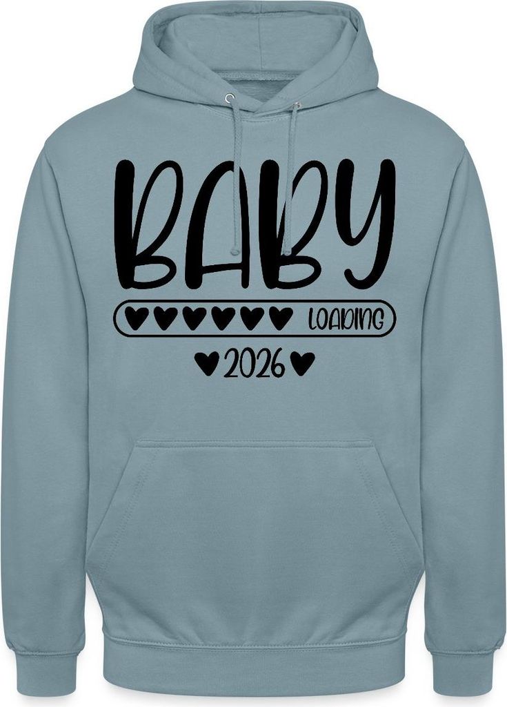 Spreadshirt Baby 2026 loading Uni Hoodie, XXL, Nebelblau
