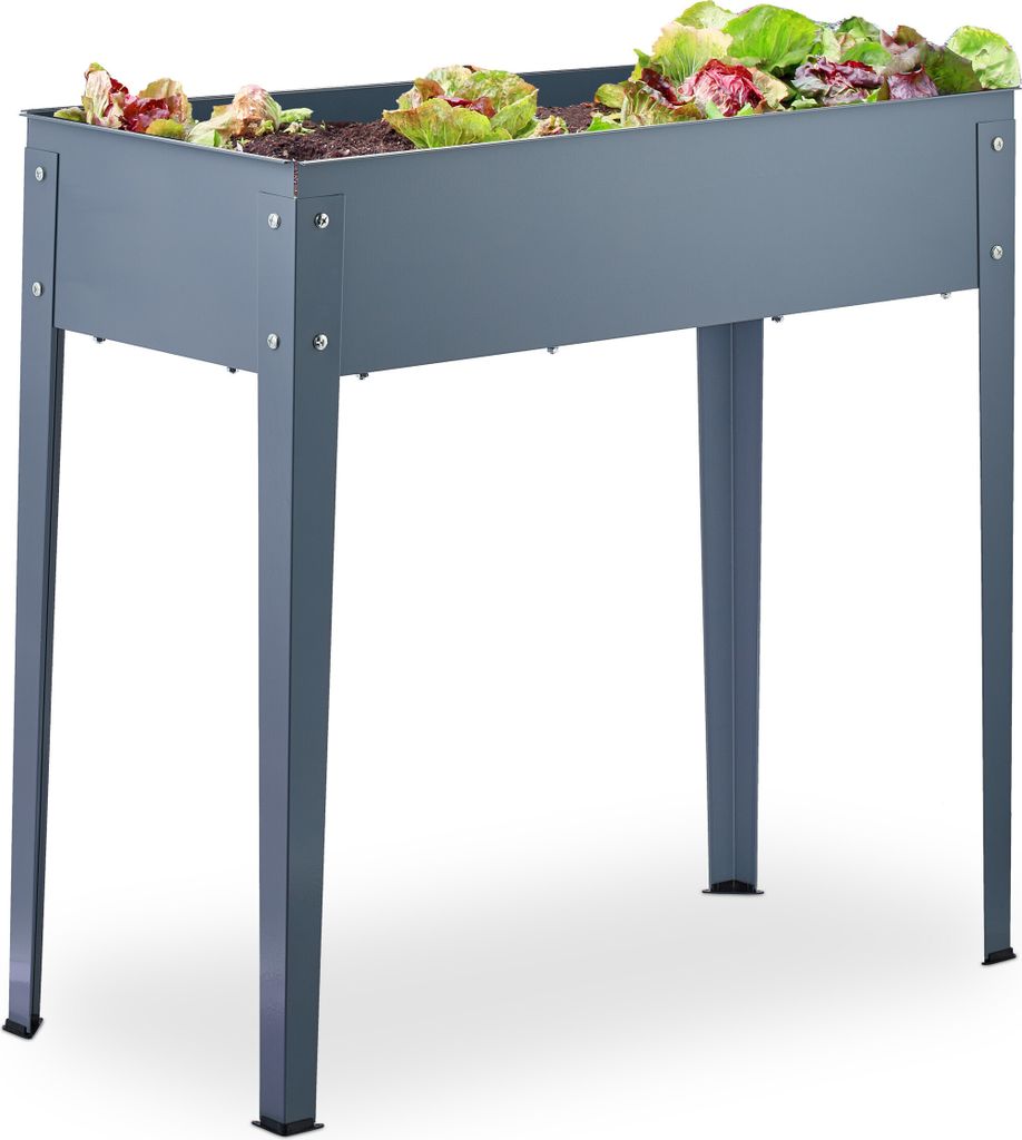 Relaxdays Hochbeet Metall, schmales Kräuterbeet, für Produktbild 
