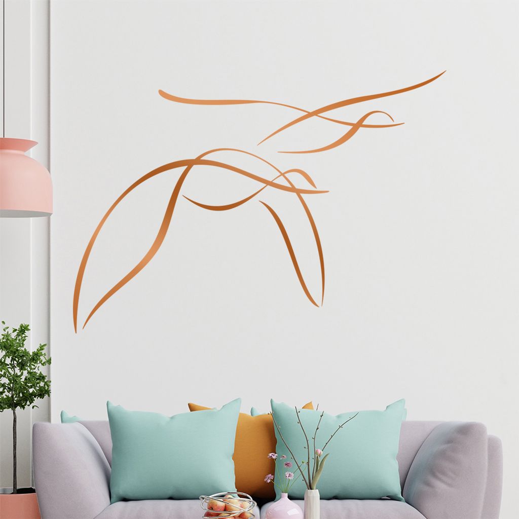 Vögel Linien Wandtattoo in 6 Größen - Wandaufkleber Wall Sticker - Dekoration, Küche, Wohnzimmer, Schlafzimmer, Badezimmer