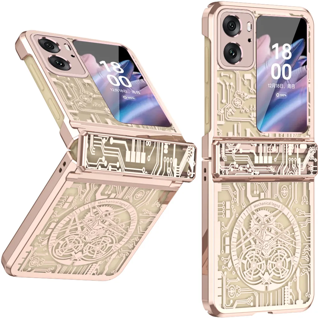 Custodia Rigida Oppo Find N2 Flip Oro Rosa: Protezione Cerniera Avanzata
