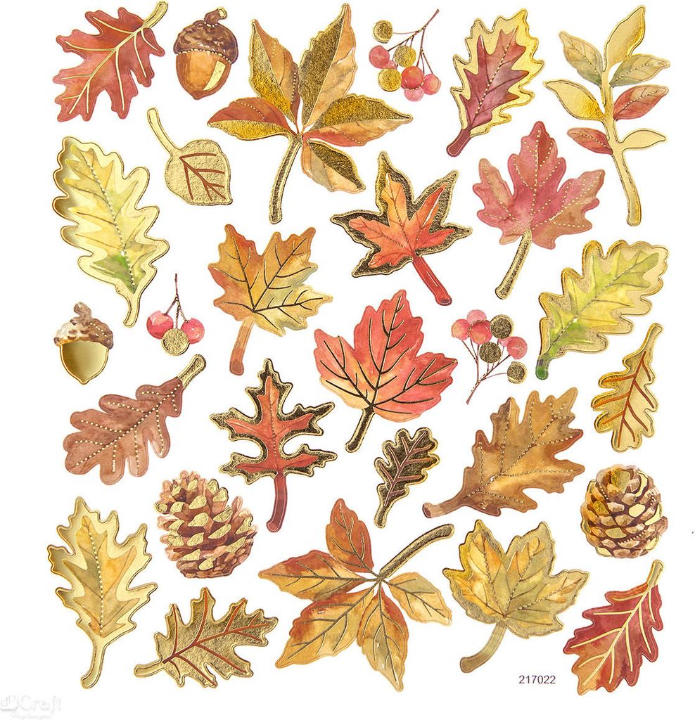 DPCraft AUFKLEBER Nachbildung Stickers Scrapbooking 28 Stk., Blätter