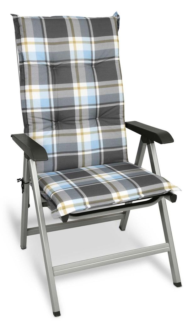 Beautissu Chaise de jardin à dossier haut 120x50 cm Coussin Image du produit 