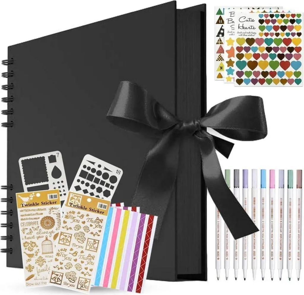 Scrapbook Nero 28.5x21cm Album Foto 80 Pagine - Design Autoprogettato