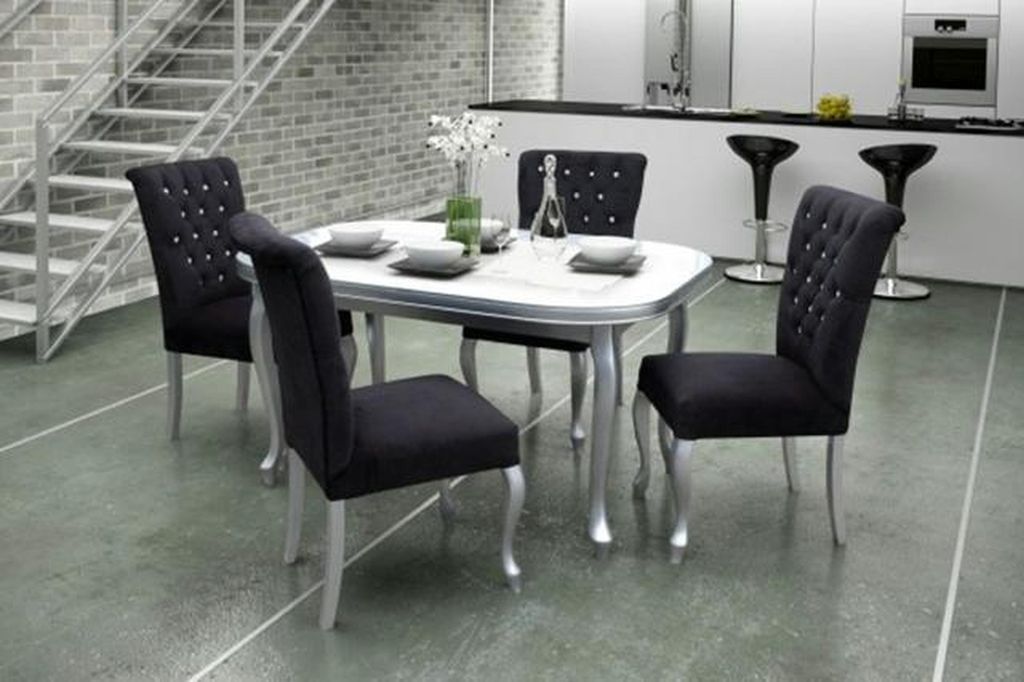 4x Chesterfield Stühle Stuhl Set Polster Garnitur Küchen Wohnzimmer Esszimmer *