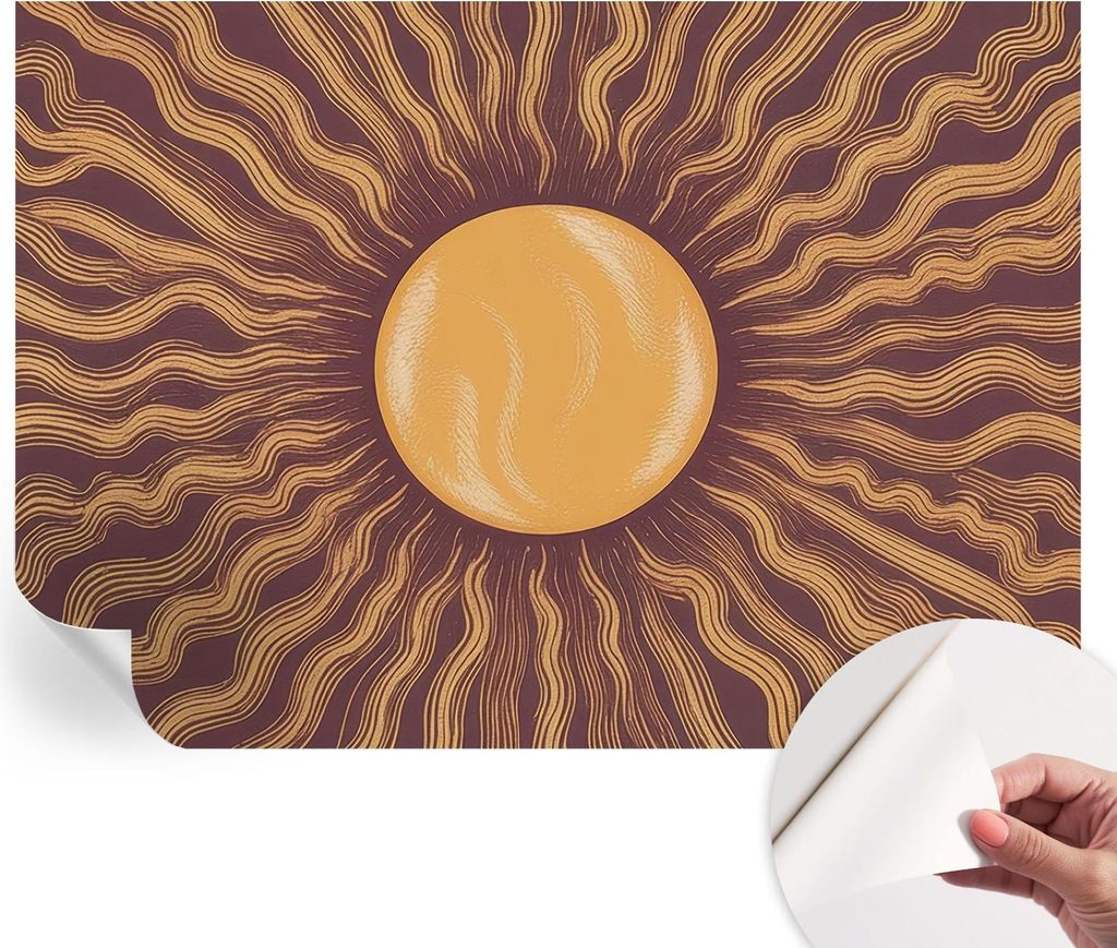 Selbstklebende Wandtapete - Dekorative Tapete für Wohnzimmer - Klebefolie für Wandbilder - Tapetenfolie für Wanddekoration - 208x146 cm - Sonnen...