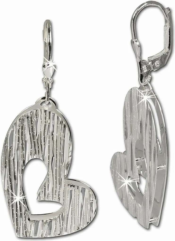 Boucles d'oreilles SilberDream SDO324 en Argent 925 Double Cœur