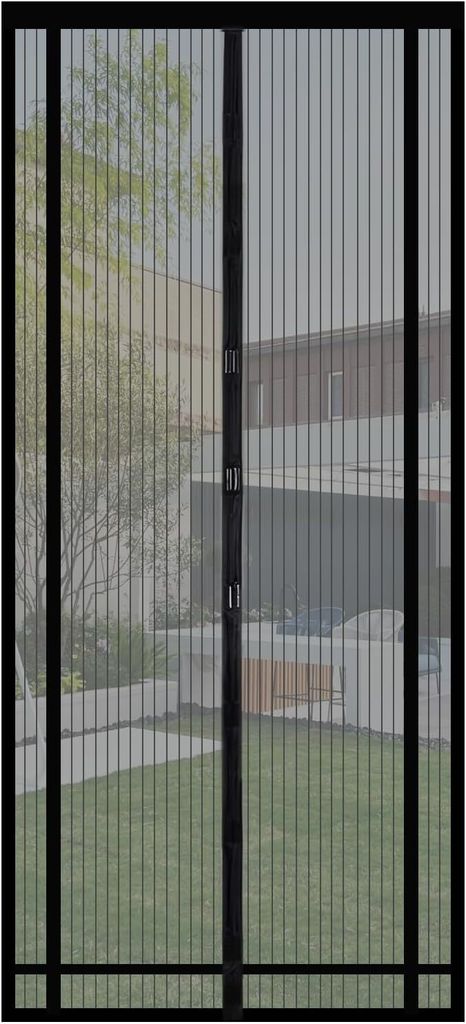 Sekey Fliegengitter Tür Magnetvorhang zum Insektenschutz (zuschneidbar in Höhe und Breite), Fliegengitter Balkontür Terrassentür Schwarz 150x240cm