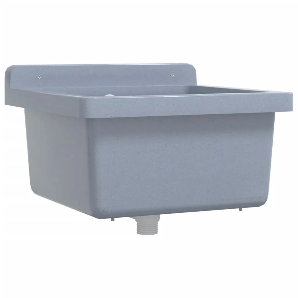 Lavello Resina Grigio vidaXL 40x40x24 cm | Lavabo Parete Garage