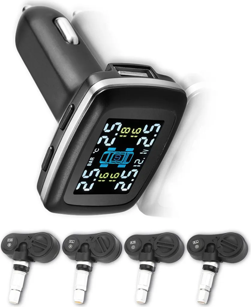 Système de surveillance TPMS intelligent avec 4 capteurs internes LCD