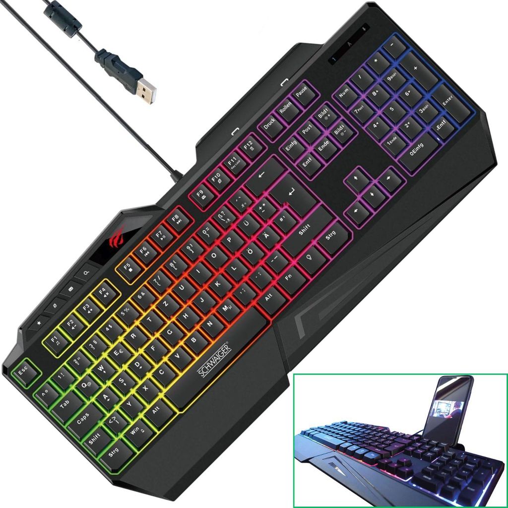 SCHWAIGER -GT108- Gaming Tastatur mit RGB Produktbild 