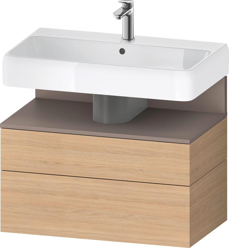 Duravit Qatego Waschtischunterbau, 1 Auszug und 1 Schublade, 790x470x590mm, Nische Basalt Matt, QA4394043300010
