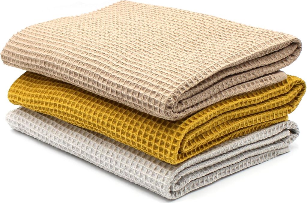 Waffelpique 3er Set je 0,5m x 1,5m Waffel Stoff 100% Baumwollstoff DIY Nähstoff Dekostoff zum Nähen Set10