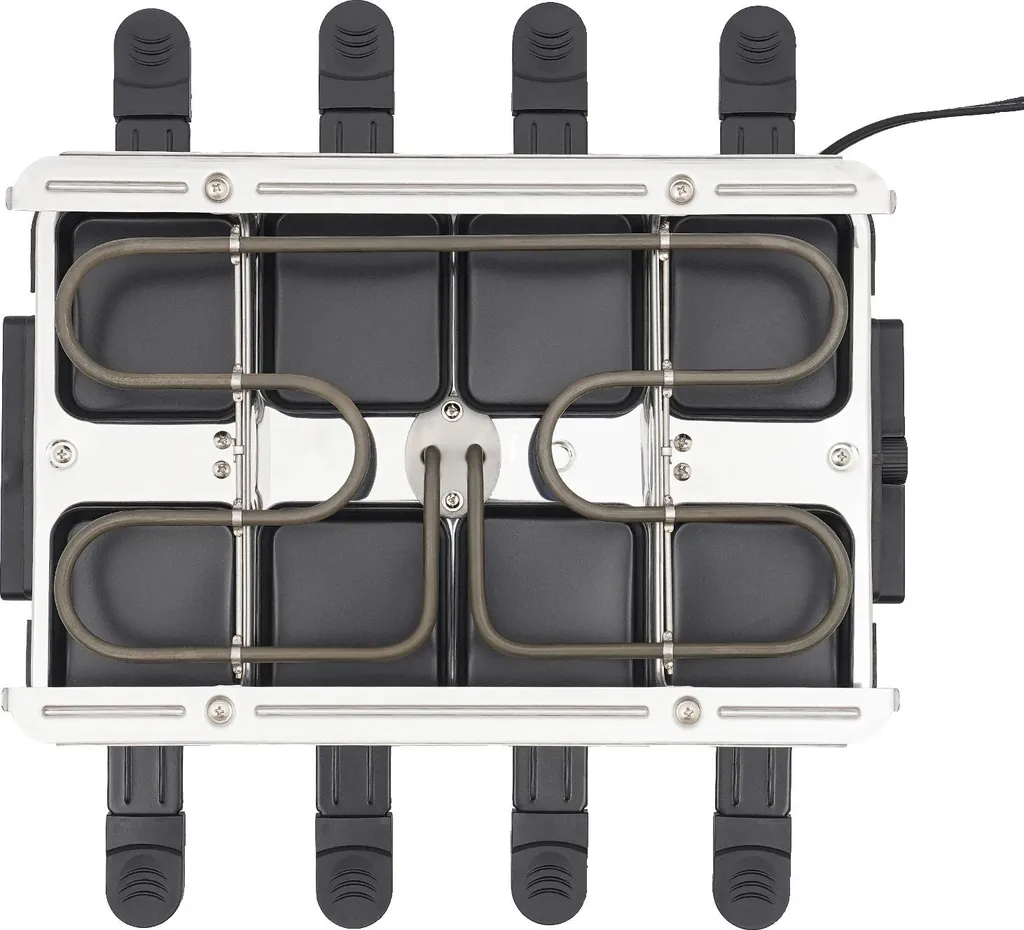 Gril à raclette électrique 1300W avec revêtement antiadhésif - 8 poêlons