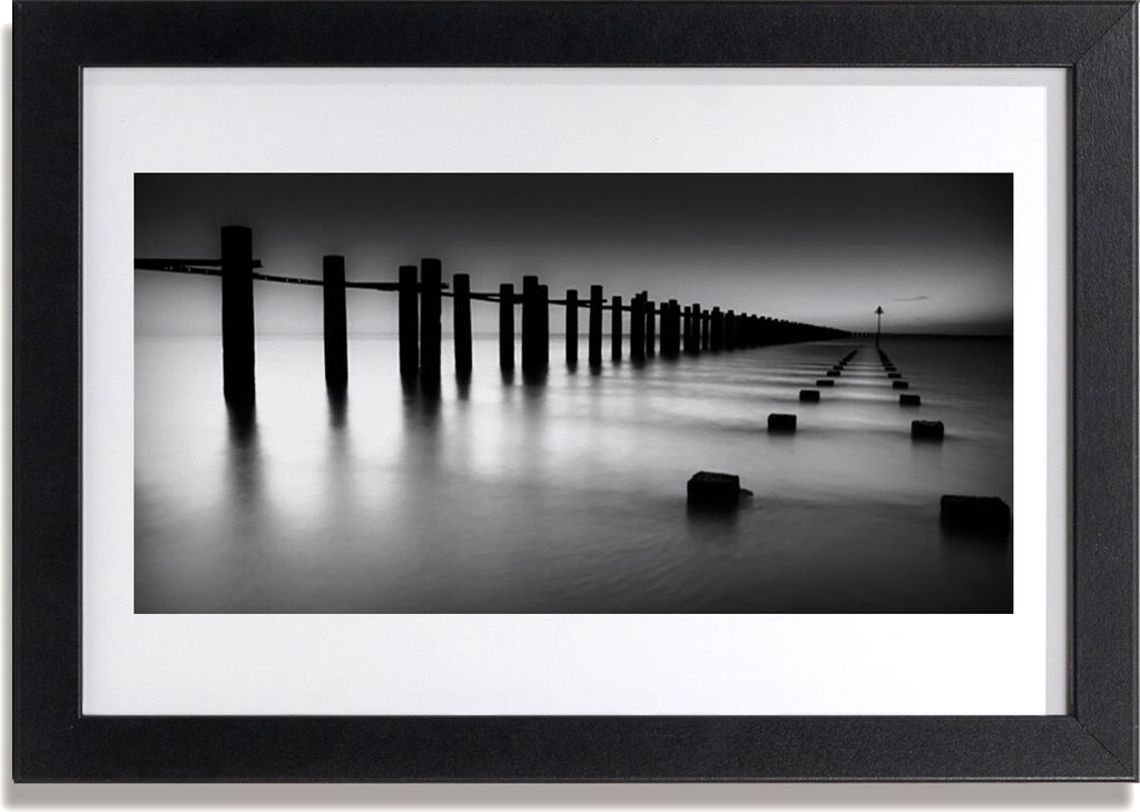 Bild 30x20 MDF-Rahmen Wandkunst Nebel Pier Architektur