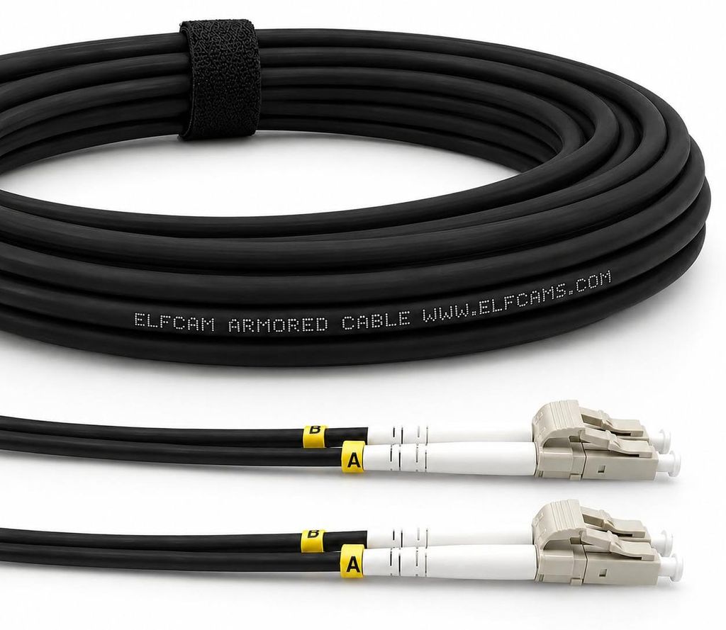 Elfcam® - 100m Gepanzerte Glasfaser-kabel LC/UPC auf LC/UPC Produktbild 
