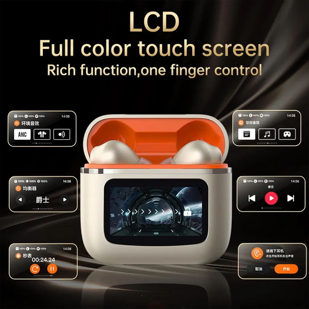 Cuffie Bluetooth ANC con Touch Screen - Audio Premium Wireless In-Ear - 2