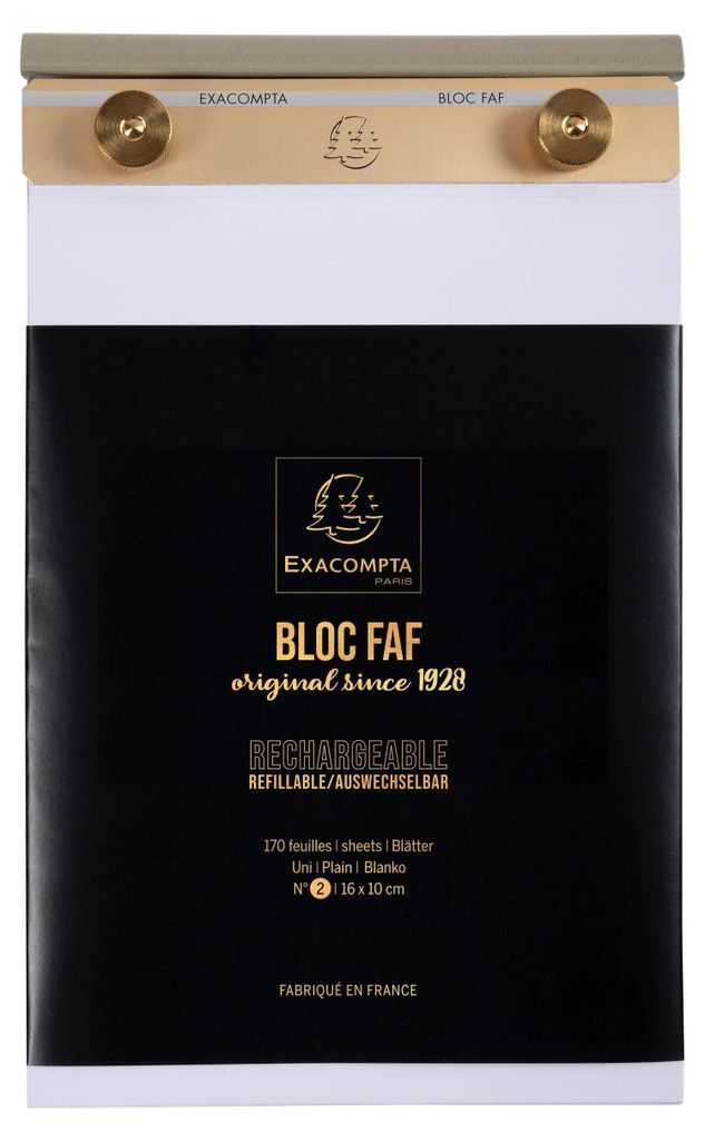 Exacompta Block FAF mit Einlage blanko, No. 2, 17x10 cm - Produktbild 