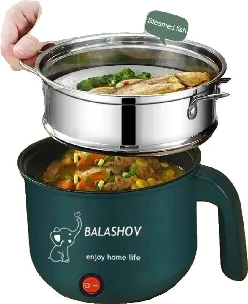 Pentola Elettrica Portatile Antiaderente UE - Cottura Sana e Veloce