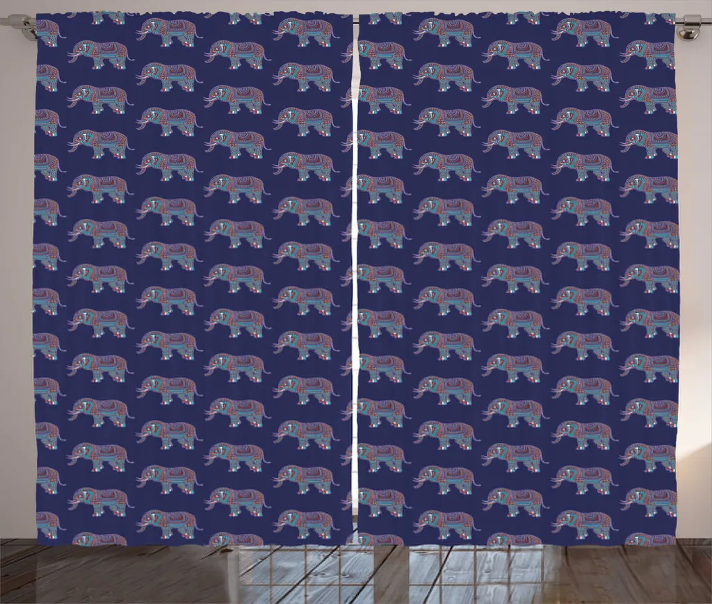 Rideau Grande Largeur Indigo pour Salon Chic et Ambiance Tribal