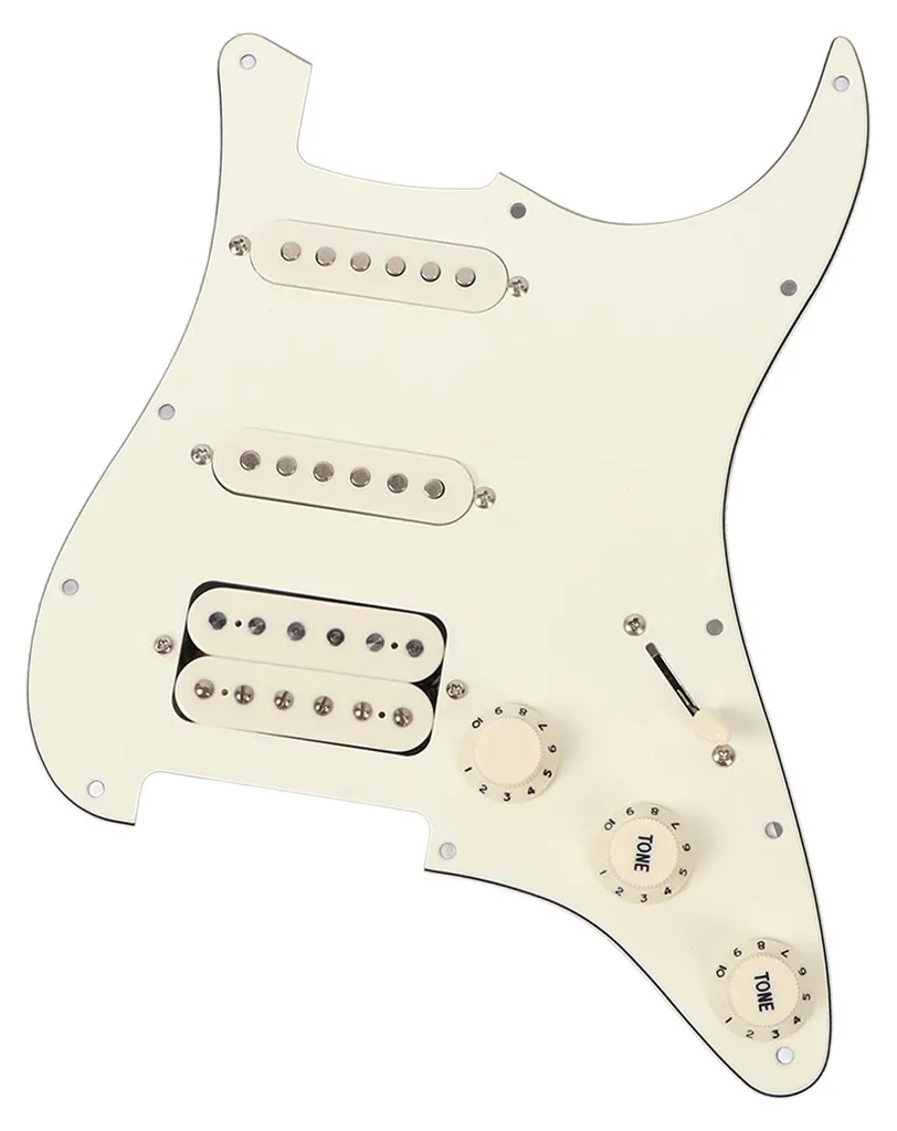 Plaque de montage blanche SSH19 pour guitare avec micros pré-câblés - 8