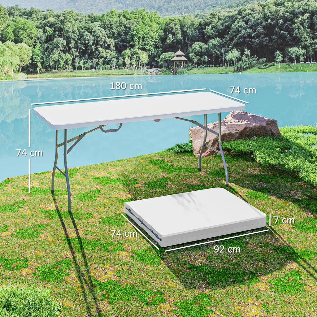 Grande Table de Réception Extérieure 180 cm Pliable pour Buffet et Fête