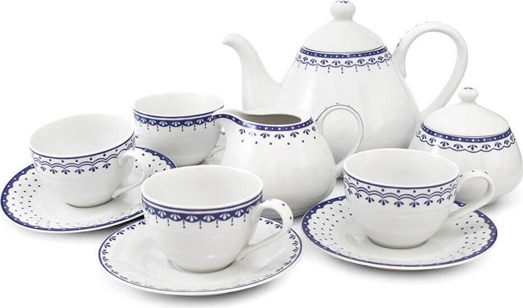 Leander Tee-/Kaffeeservice, Tschechisches Porzellan, HyggeLine, blau, Leander, 11 d.