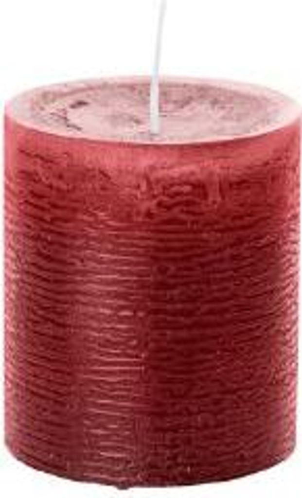 durchgefärbte Rustik Kerzen Marble Bordeaux Größe (H x D) 90 x 58 mm