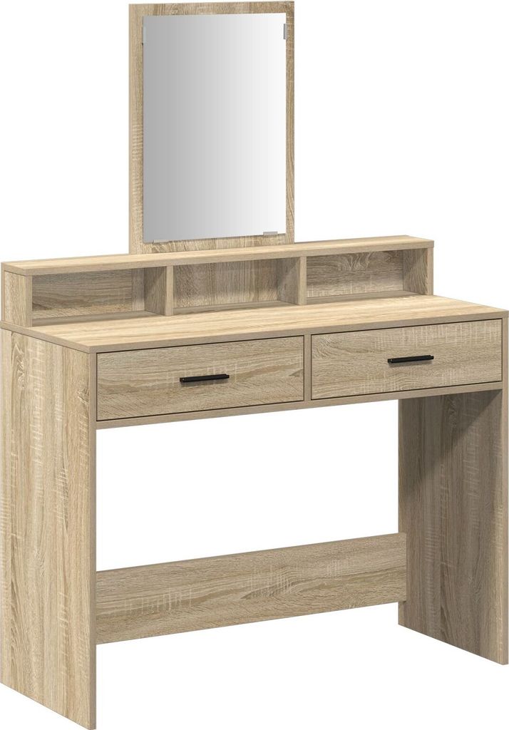 Möbel Schminktisch mit Schubladen Sonoma Eiche 100x41x140 cm - Schminktische 865147